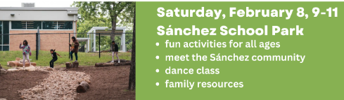 Community event February 8th at Sanchez City Park